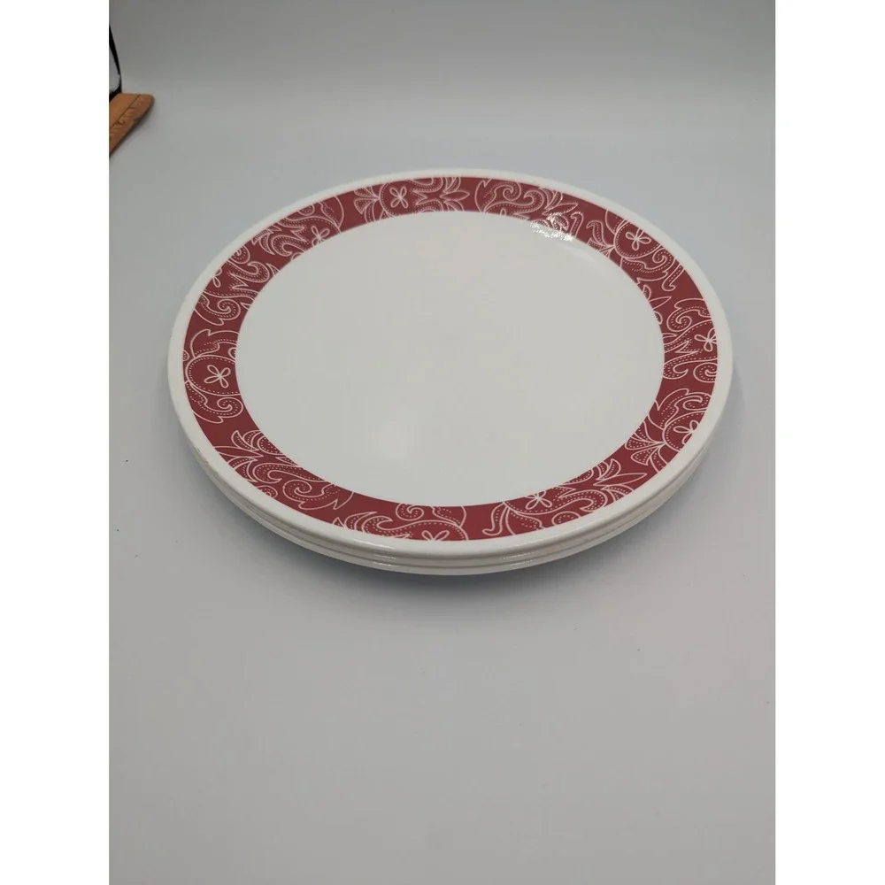 Corelle Dinner Plates Vitrelle Bandhani Red 4x 10.25